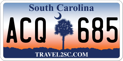 SC license plate ACQ685