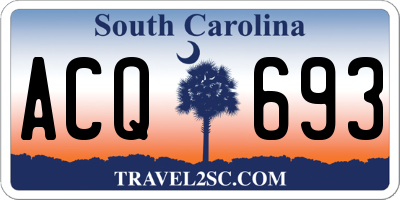 SC license plate ACQ693