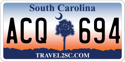 SC license plate ACQ694