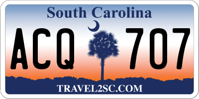 SC license plate ACQ707