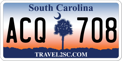 SC license plate ACQ708