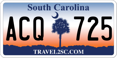 SC license plate ACQ725