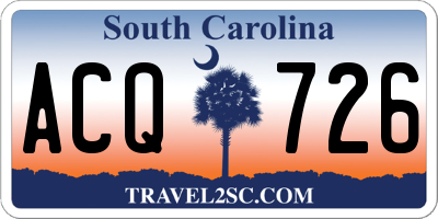 SC license plate ACQ726