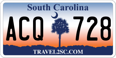 SC license plate ACQ728
