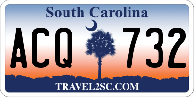 SC license plate ACQ732