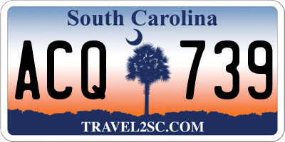 SC license plate ACQ739