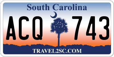 SC license plate ACQ743