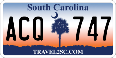 SC license plate ACQ747