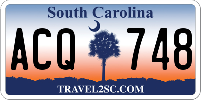SC license plate ACQ748