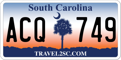 SC license plate ACQ749