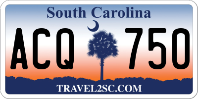 SC license plate ACQ750