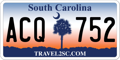SC license plate ACQ752