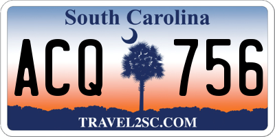SC license plate ACQ756