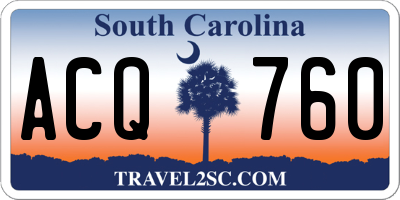 SC license plate ACQ760