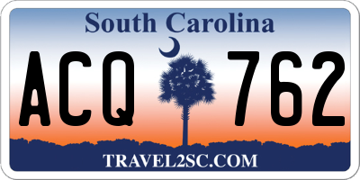 SC license plate ACQ762