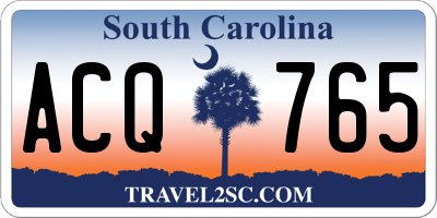 SC license plate ACQ765