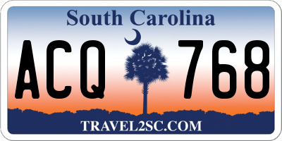 SC license plate ACQ768