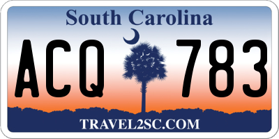 SC license plate ACQ783