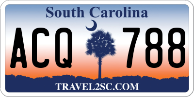 SC license plate ACQ788