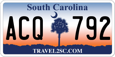 SC license plate ACQ792