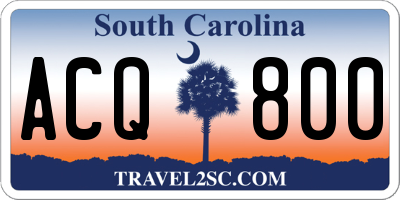 SC license plate ACQ800