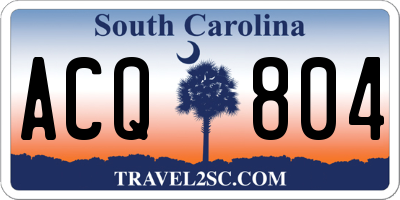 SC license plate ACQ804