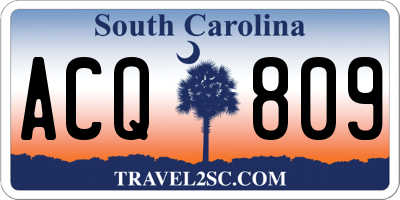 SC license plate ACQ809