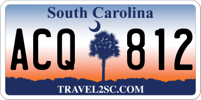 SC license plate ACQ812