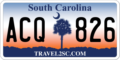 SC license plate ACQ826