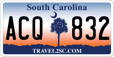 SC license plate ACQ832