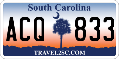 SC license plate ACQ833