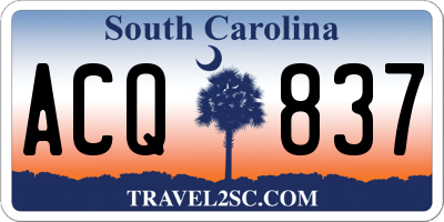 SC license plate ACQ837
