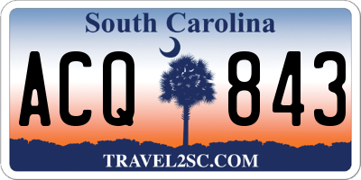 SC license plate ACQ843