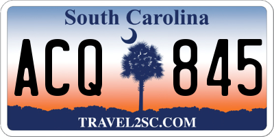 SC license plate ACQ845