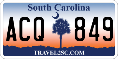 SC license plate ACQ849