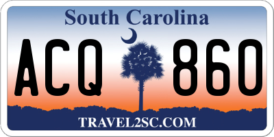 SC license plate ACQ860