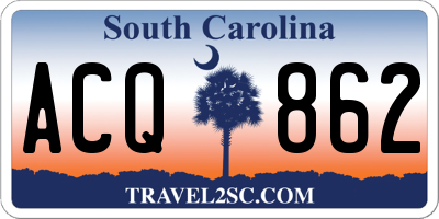 SC license plate ACQ862
