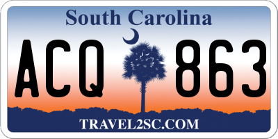SC license plate ACQ863