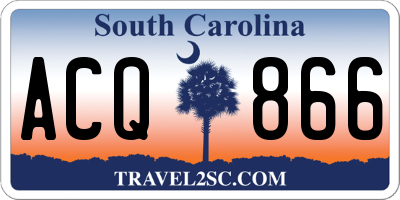 SC license plate ACQ866