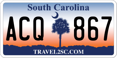 SC license plate ACQ867
