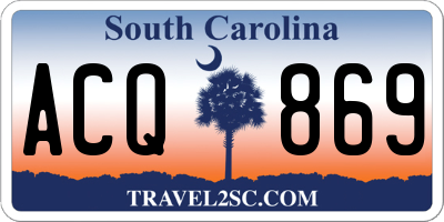 SC license plate ACQ869