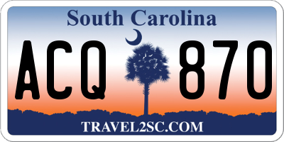SC license plate ACQ870