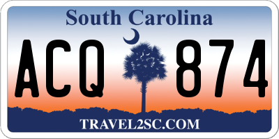 SC license plate ACQ874