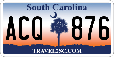 SC license plate ACQ876