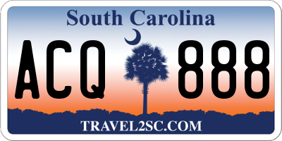 SC license plate ACQ888