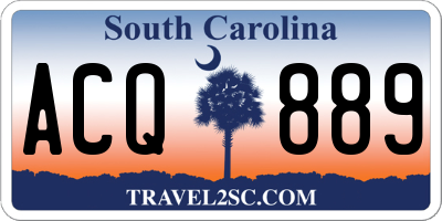 SC license plate ACQ889