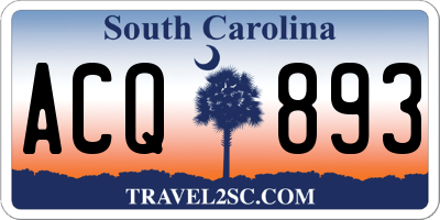 SC license plate ACQ893