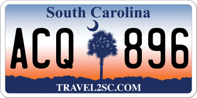 SC license plate ACQ896