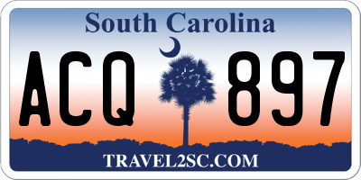 SC license plate ACQ897