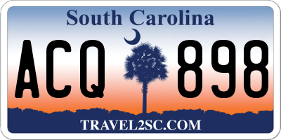 SC license plate ACQ898